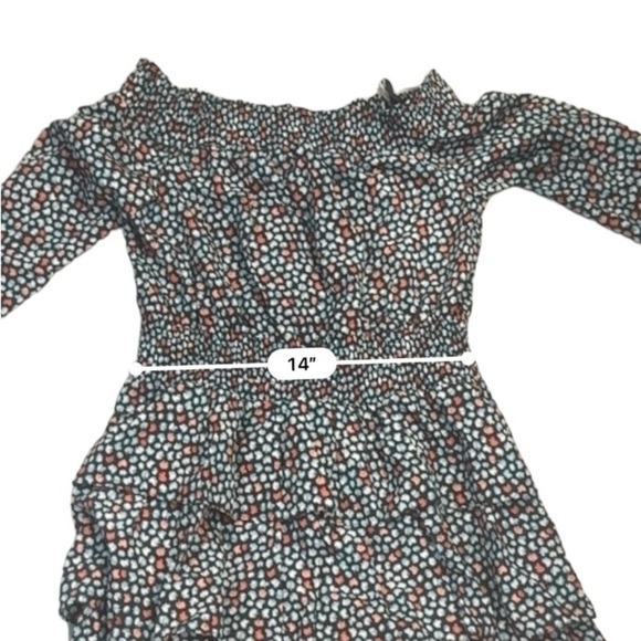 MICHAEL MICHAEL KORS T Palm Printed Off-The-Shoulder Minidress Size L - Picture 9 of 11